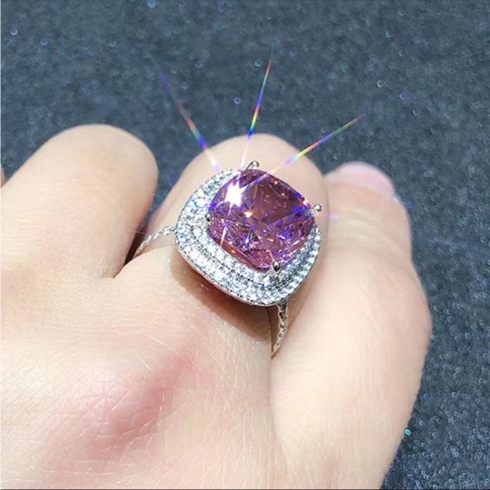 New 935 Silver Beautiful Perfect Romantic Sapphire Ring - Picture 7 of 8